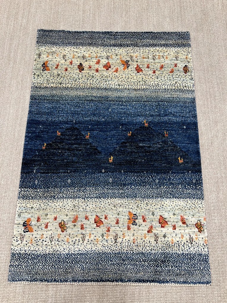 Loribaft Tappeto persiano 150 x 100 Blu (Iran) Annodato A Mano