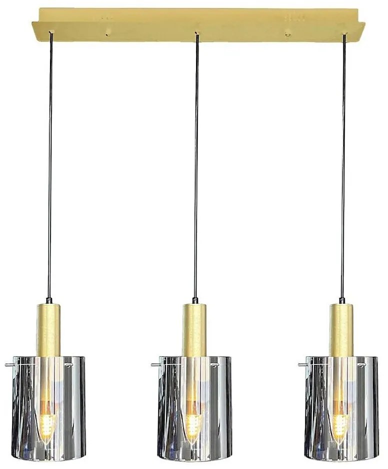 Lampadario a sospensione con filo ARCADIA 3xE27/60W/230V oro/fumé