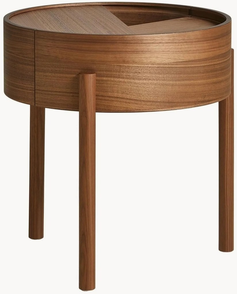 Tavolino rotondo in legno con vano contenitore Arc