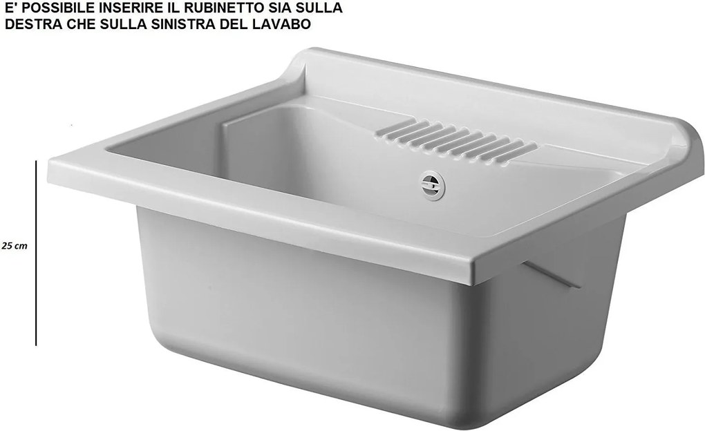 Mobile Lavatoio in PVC 60x50x85cm 2 Ante Forlani Honest Bianco...