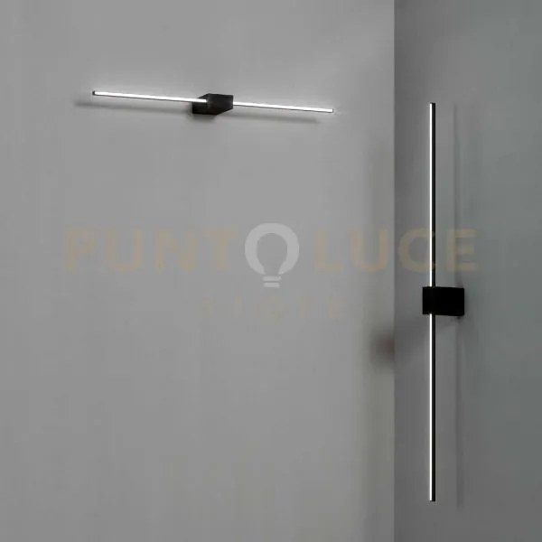 Essence square applique a parete 19 w on-off 2000 lm 3000 k 115cm nero