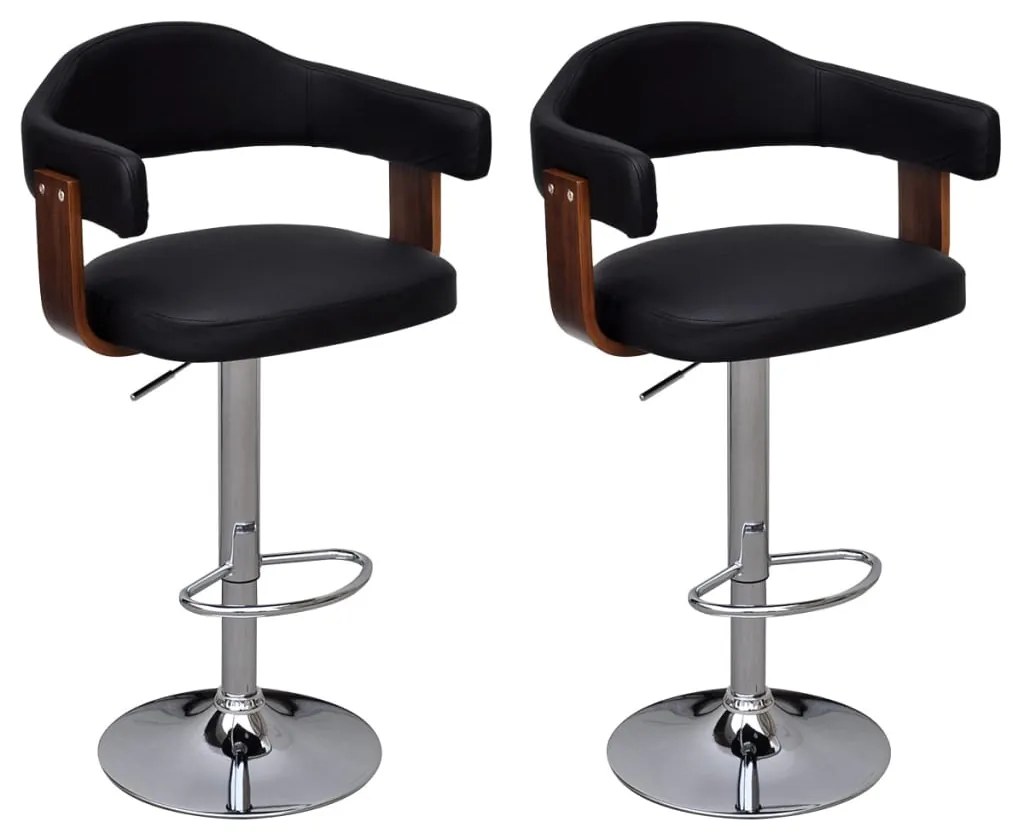 Sgabelli Da Bar 2 Pz İn Legno Curvato /