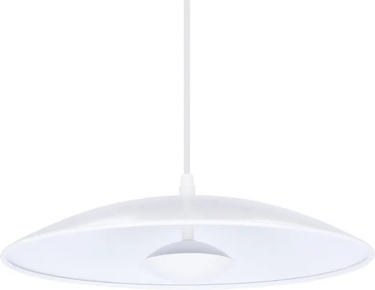 Lampadario LED bianco con paralume in metallo Lund – Candellux Lighting