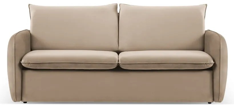 Divano letto in velluto beige 194 cm Vienna - Cosmopolitan Design