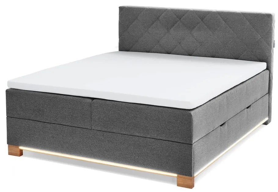 Letto boxspring grigio con contenitore 180x200 cm Messina - Meise Möbel