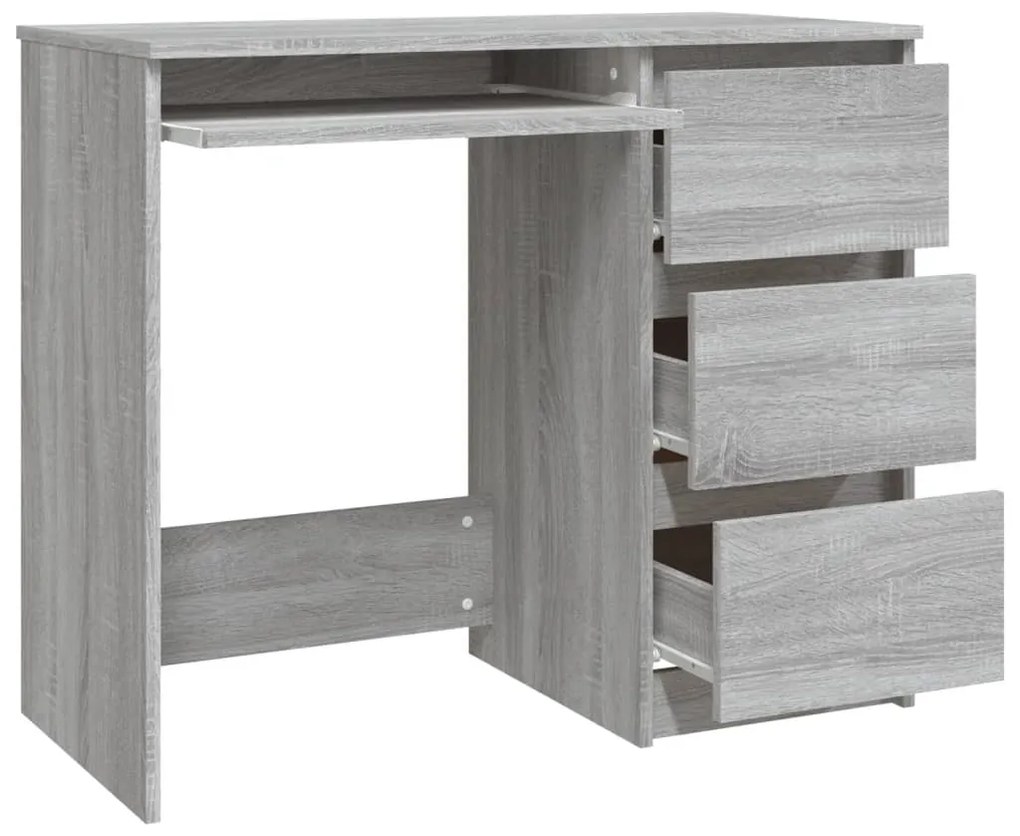 Scrivania grigio sonoma 90x45x76 cm in legno multistrato