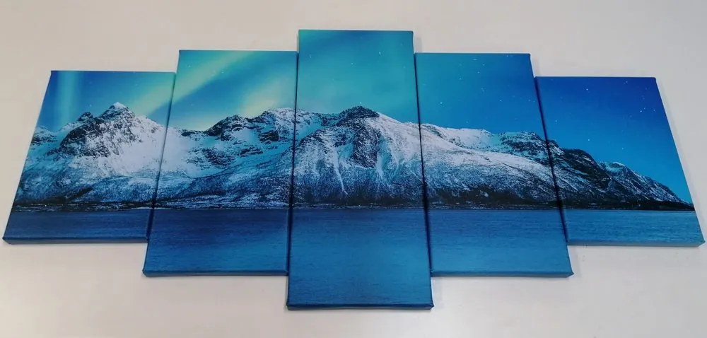 Quadri 5 pezzi – Aurora boreale artica