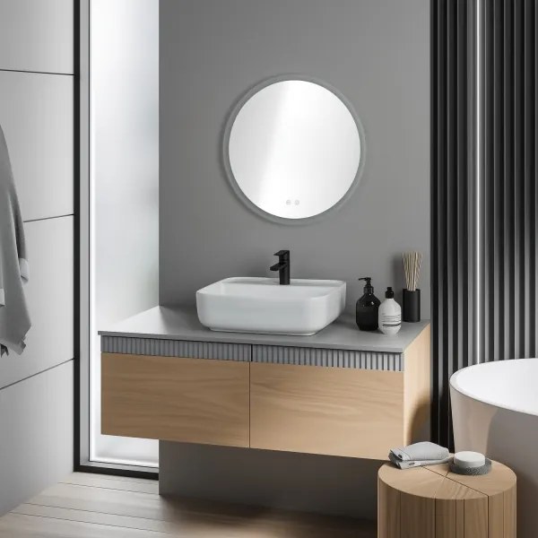 Brilagi-LED RGBW dimmerabile, specchio riscaldato antiappannamento con retroilluminazione CLARA PRO 19W/230V Ø 60 cm IP44 + telecomando