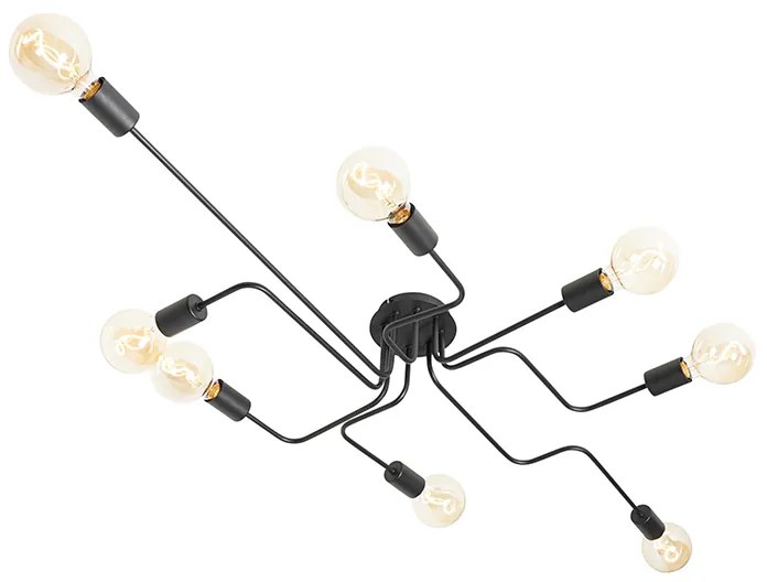 Plafoniera di design nera 8 luci - Facile
