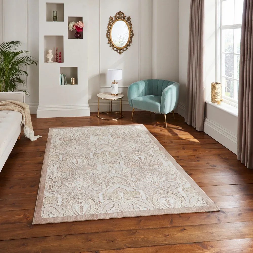 Tappeto color crema 120x170 cm Damask Bronze – Think Rugs