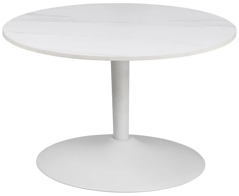 Tavolino rotondo bianco con piano in ceramica ø 60 cm Malta - Actona