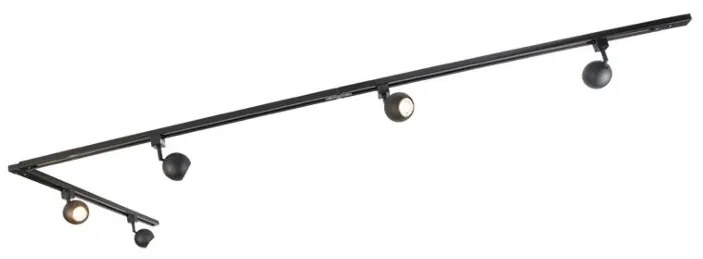 Sistema di illuminazione a binario Smart nero con 5 luci monofase - Iconic Gissi
