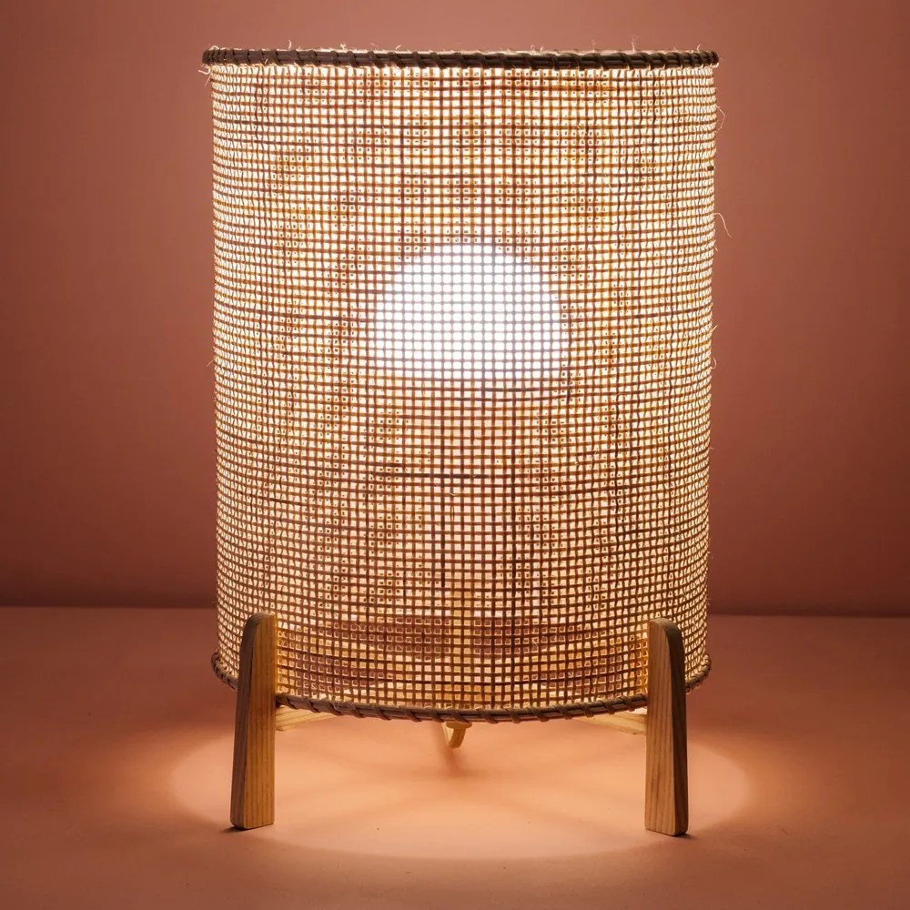 Lampada da tavolo in rattan, altezza 35 cm Wala - SULION