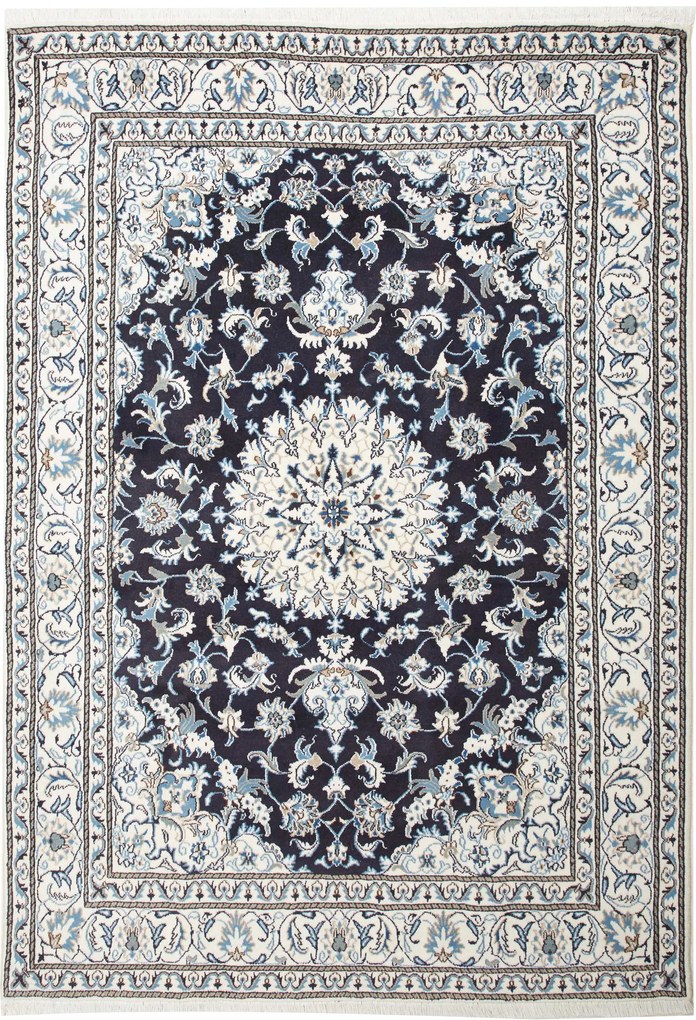 Nain Tappeto 240 x 170 Blu (Iran) Annodato A Mano