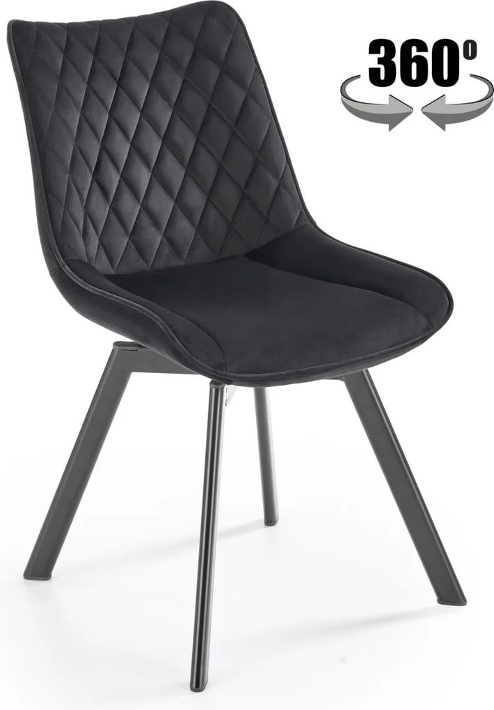 Sedia K520 velluto nero
