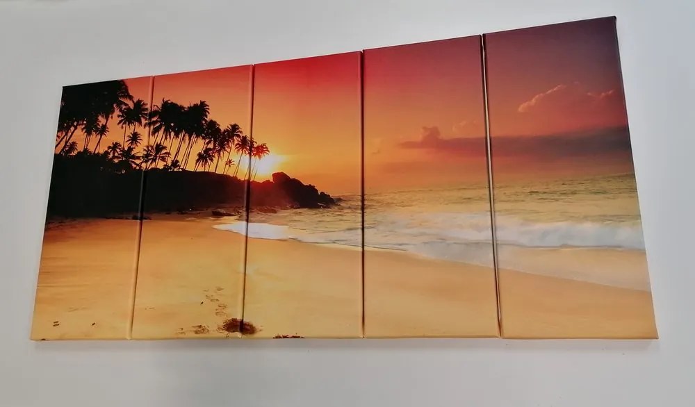 Quadri 5 pezzi – Tramonto in Sri Lanka