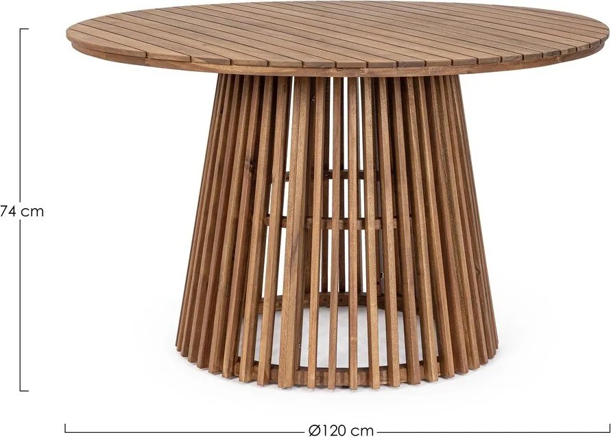 Tavolo da pranzo da giardino rotondo in acacia massiccia ø 120 cm Rodano – Bizzotto