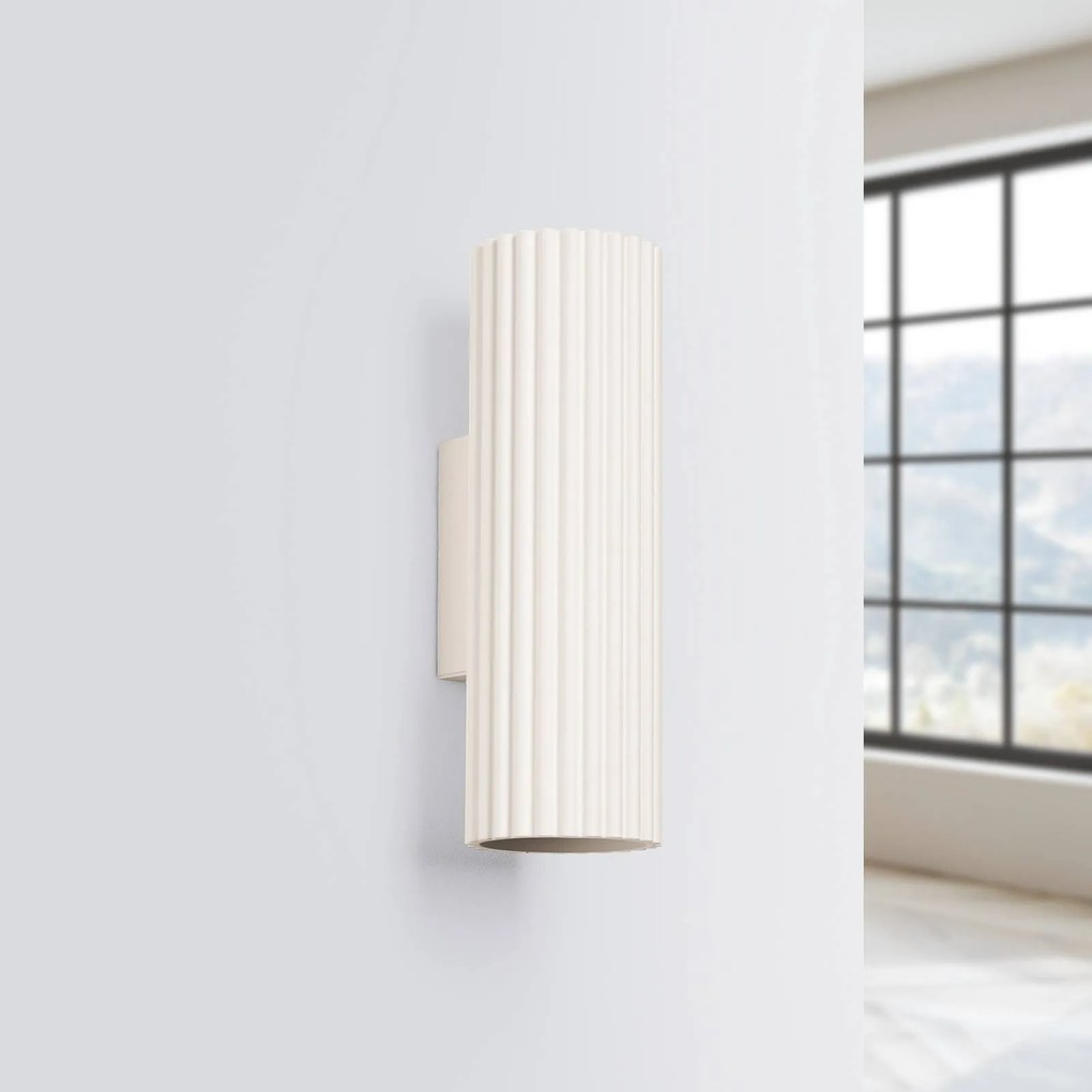 SOLLUX LIGHTING Applique in carbonio, beige, altezza 20 cm, alluminio, a 2 luci.