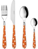 Set posate Pois Arancio In acciaio inox e plastica