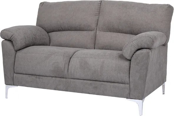 Divano in tessuto a 2 posti 146 cm braccioli imbottito GIADA Grigio