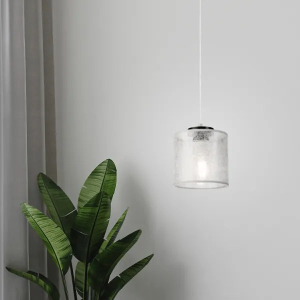 Lampada a sospensione con cavo ROSA 1xE27/60W/230V nero/grigio