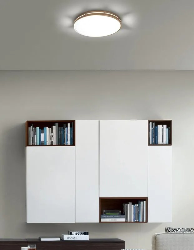 Plafoniera LED moderno Aurora, dorato Ø 42 cm, luce con 3 temperature di colore dimmerabile NOVECENTO