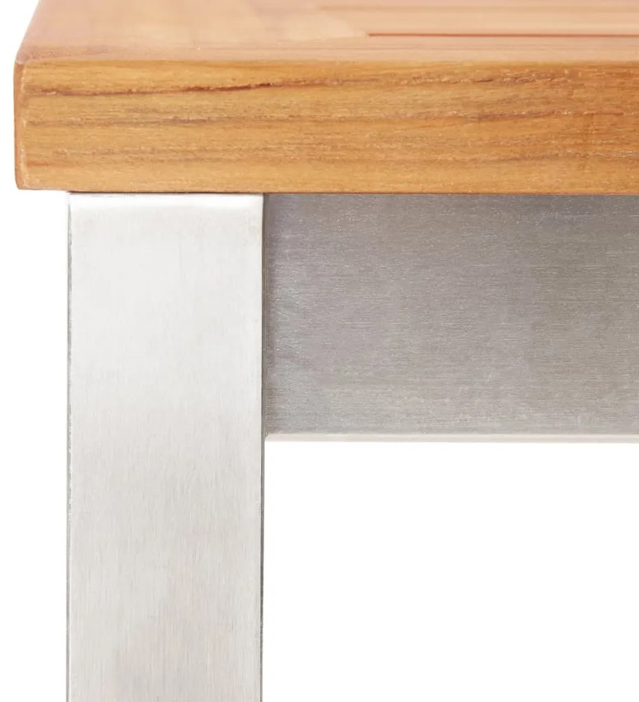 Sgabelli da bar 4 pz in legno massello di acacia e acciaio inox