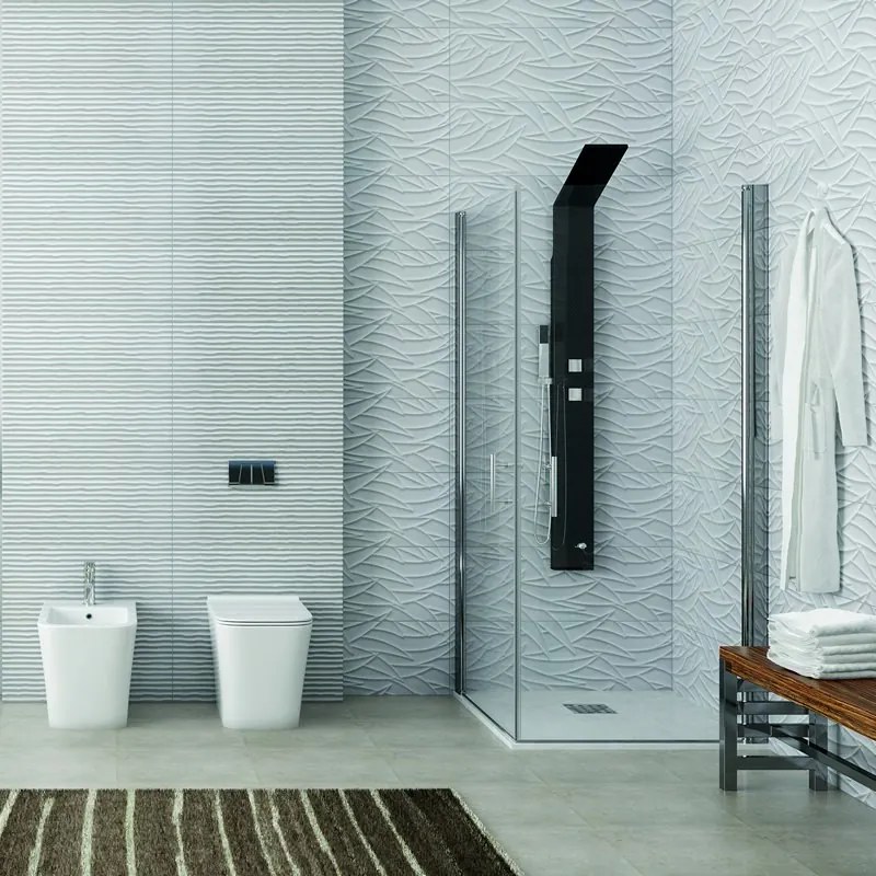 Box doccia ad angolo 80x80 con due ante battenti finitura cromo | KS2800 - KAMALU