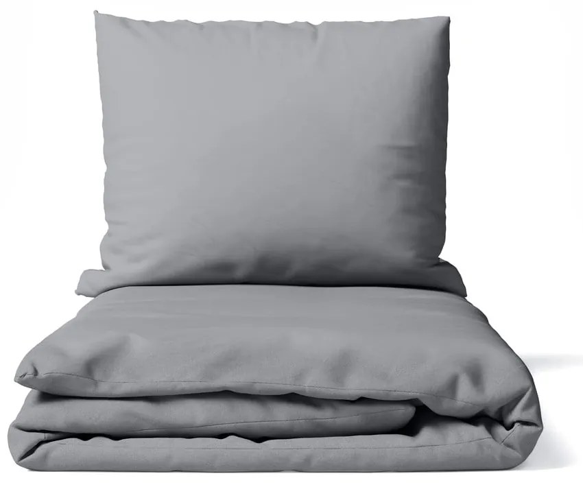 Biancheria da letto matrimoniale estesa grigia in microsatin 200x220 cm Basic - Bonami Essentials