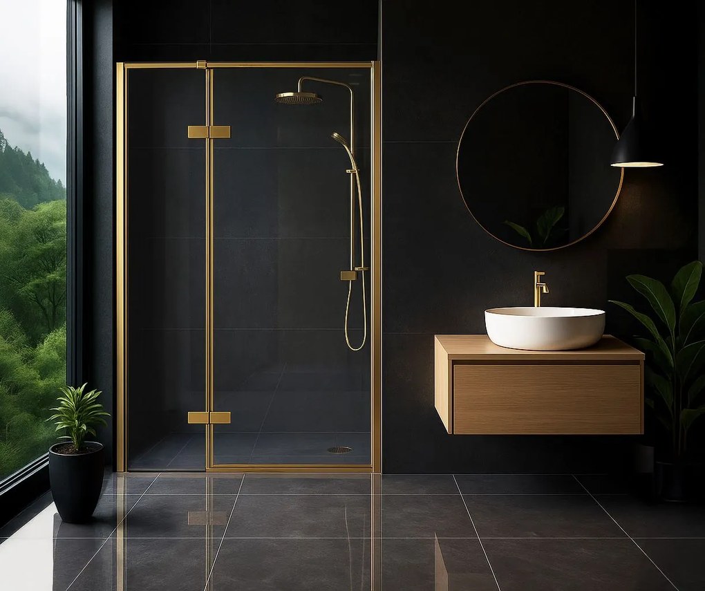 Porta doccia Rea Atlas 80 Brush Gold