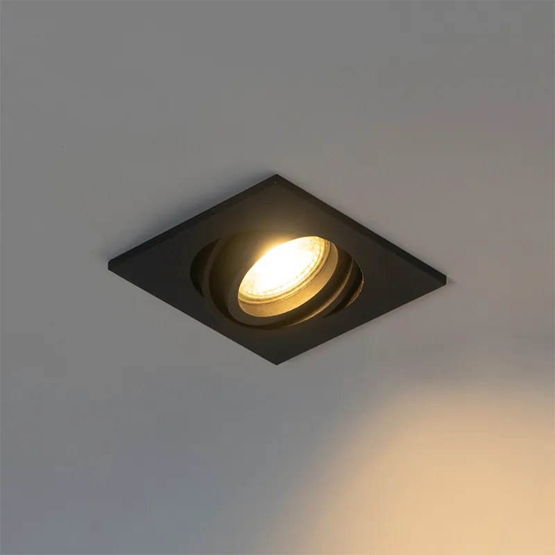 Faretto da incasso moderno nero regolabile - Club