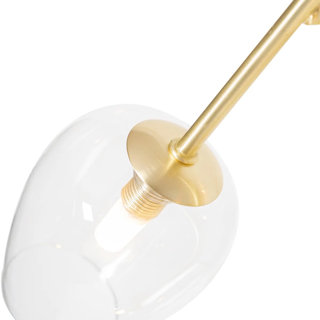 Lampada da terra classica dorata con vetro 5 luci - Elien