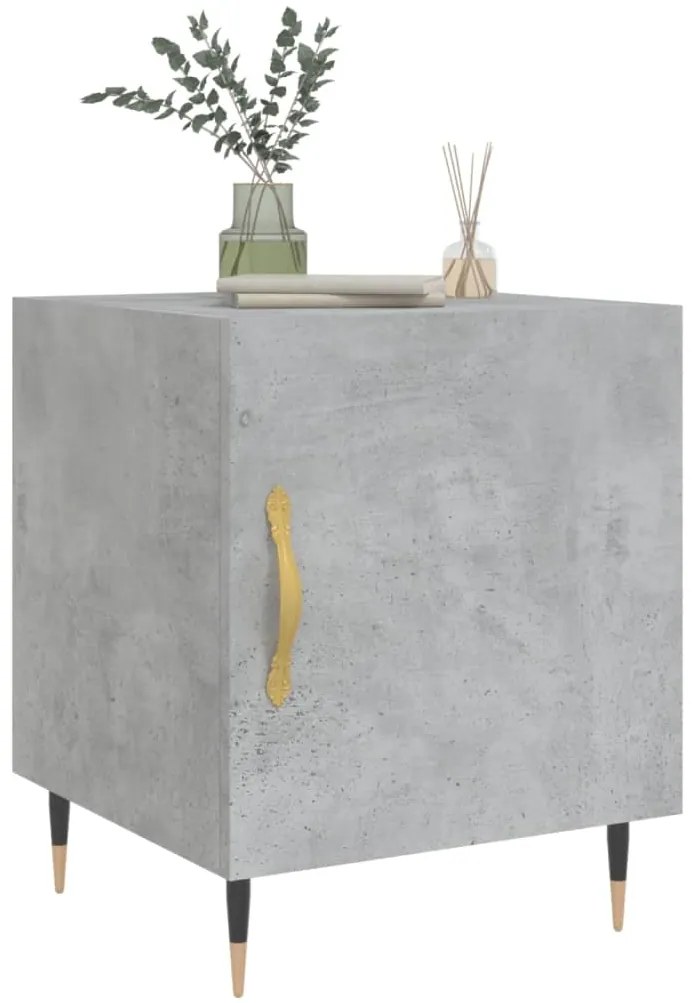 Comodini 2 pz Grigio Cemento 40x40x50 cm in Legno Multistrato