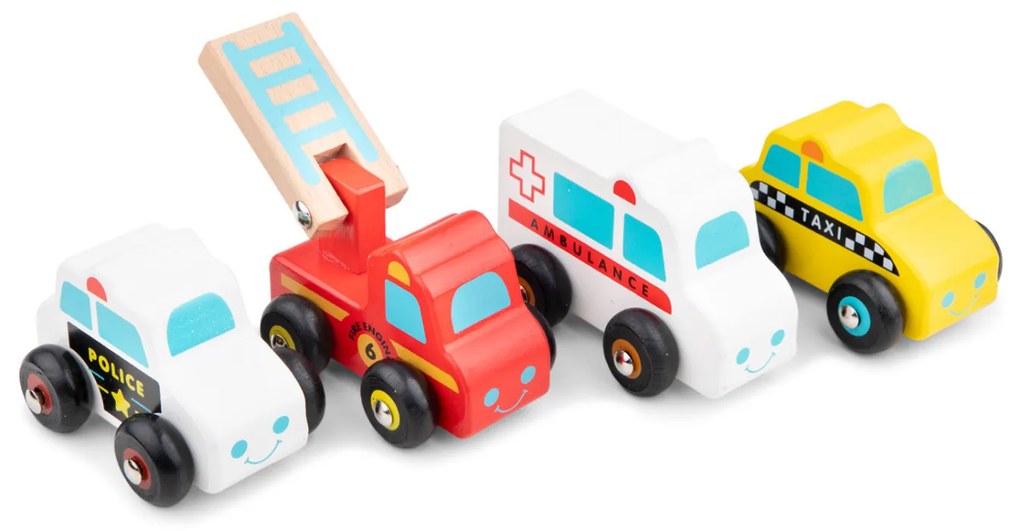 Set di mini veicoli in legno - 4 pezzi