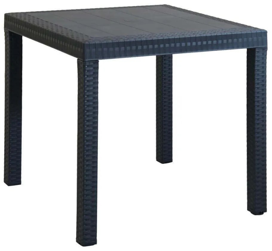 CALIGOLA - set tavolo in resina effetto rattan cm 80 x 80 x 74 h con 4 sedie Alma