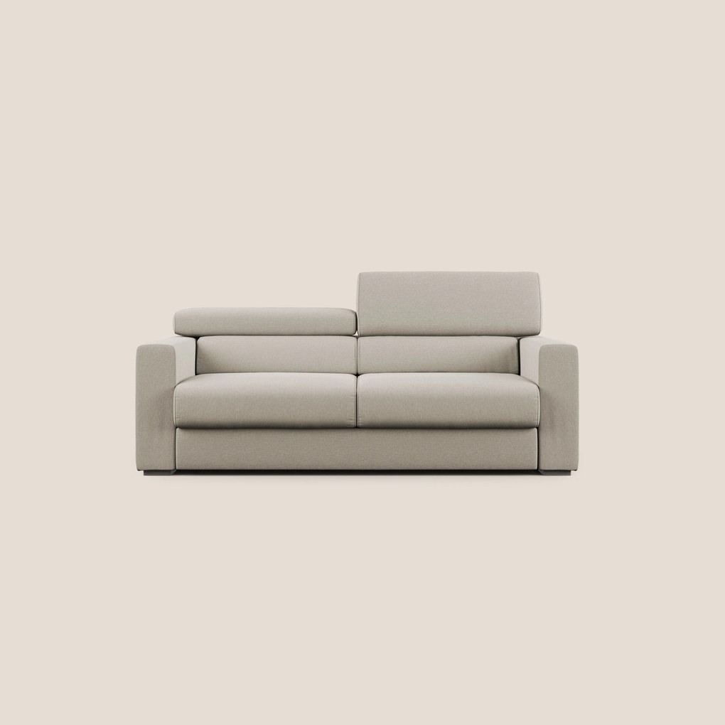 Dylan divano allungabile con pouf estraibile poggiapiedi in tessuto simil cotone impermeabile T13
