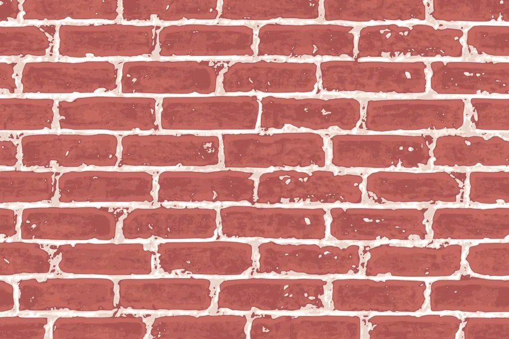 Carta da parati – Mattone Rosso Dipinto