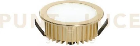 Incasso led fusion oro 5w 400lm 4000k 7x3,2cm in alluminio