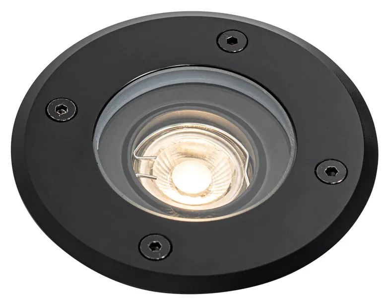 Faretto da terra per esterni moderno nero 35 mm orientabile IP65 - Delux
