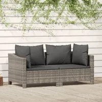 Set di Divani da Giardino 2 pz con Cuscini in Polyrattan Grigio 362684