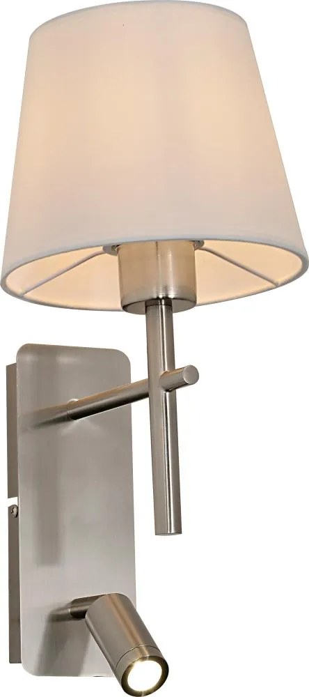 Zuma Line W4106-2SN+WH-LED Applique LUNA 1xE27/40W/230V + LED/2,5W cromo/bianco