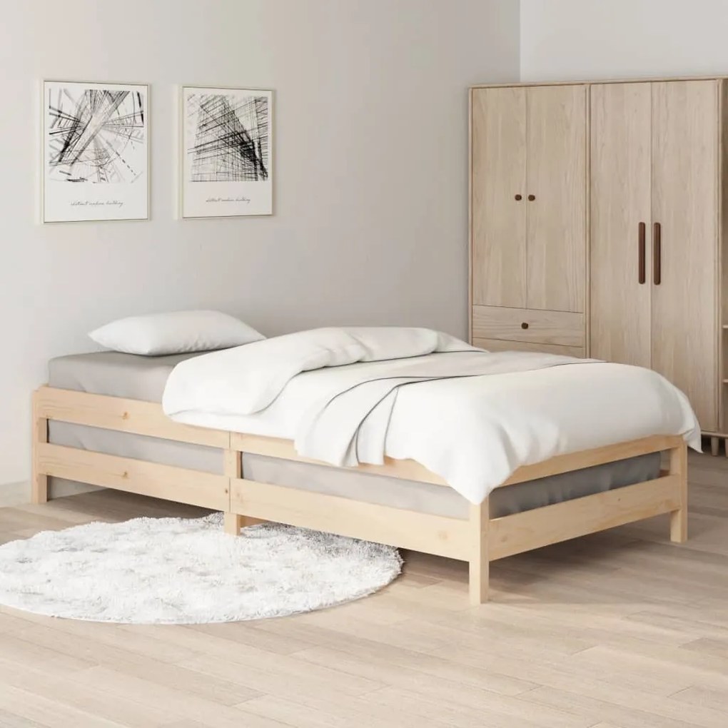 Letto Impilabile 90x200cm in Legno Massello di Pino