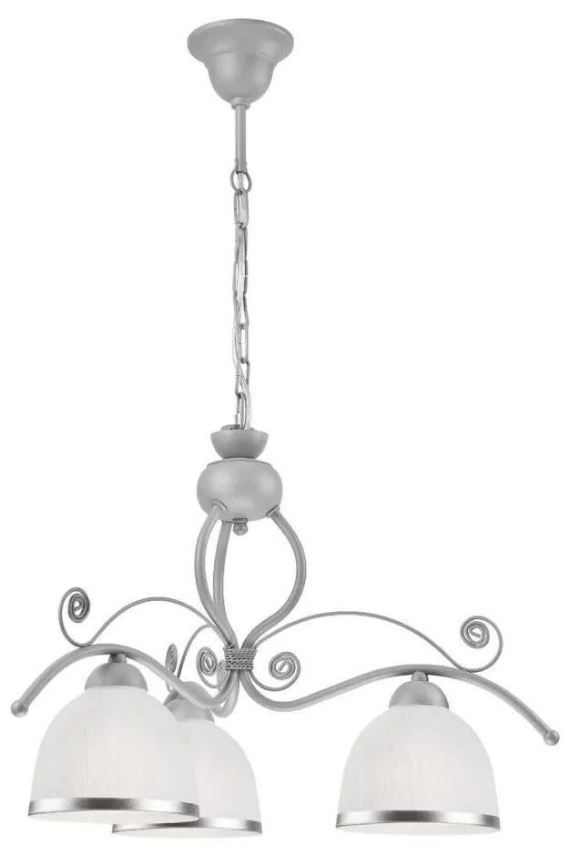 Lampadario a sospensione con catena RETRO II 3xE27/60W/230V argento