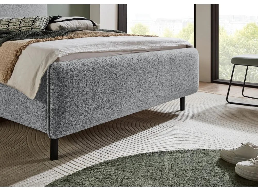 Letto matrimoniale imbottito grigio chiaro rete non inclusa 180x200 cm Primo – Meise Möbel