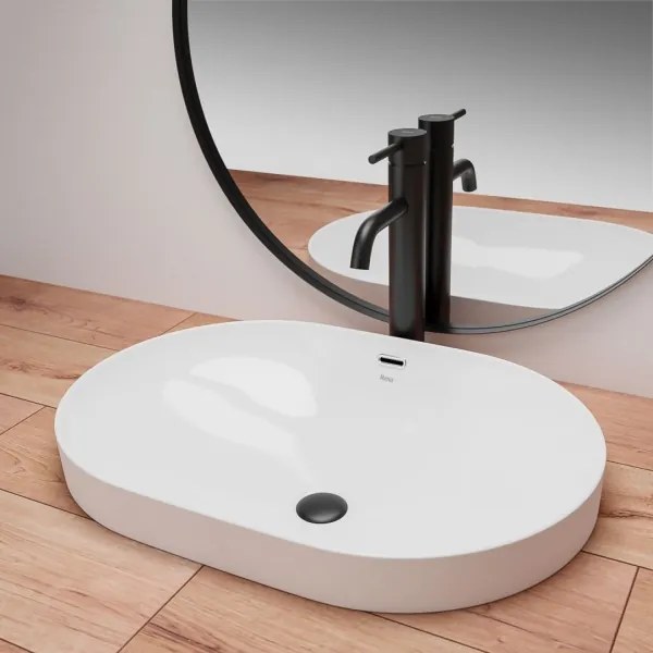 REA-U8700 - Lavabo da appoggio ARLETA 42x61,5 cm ceramica/bianco lucido