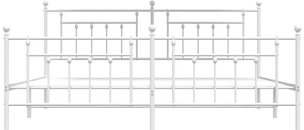 Giroletto con Testiera e Pediera Metallo Bianco 193x203 cm