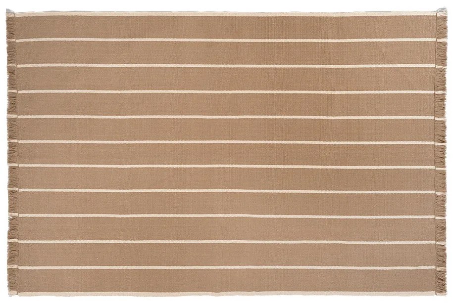 ferm LIVING - Calm Kelim Rug 140x200 Dark Sand/Off-white ferm LIVING