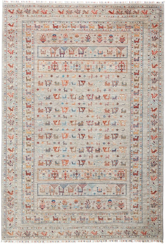 Samarkand Tappeto 200 x 300 Grigio (Pakistan) Annodato A Mano