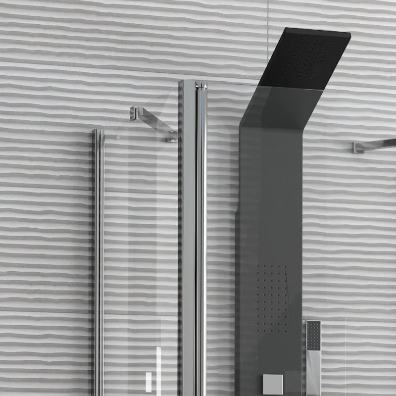 Box doccia tre lati 80x70x80 porta battente K2800AS2 - KAMALU