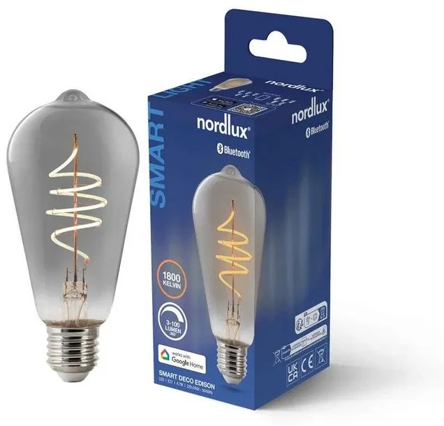 Lampadina Smart LED 4,7W (100lm) E27 Deco Edison Smoke - Nordlux